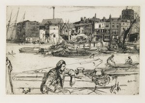 Black Lion Wharf, 1859 door James Abbott McNeill Whistler